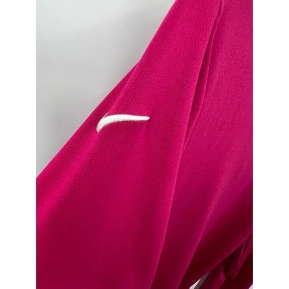 Nike Golf Dri-FIT Stretch 1/2-Zip Cover-Up Shirt Thumbholes Red/White Ladies M - Picture 3 of 9